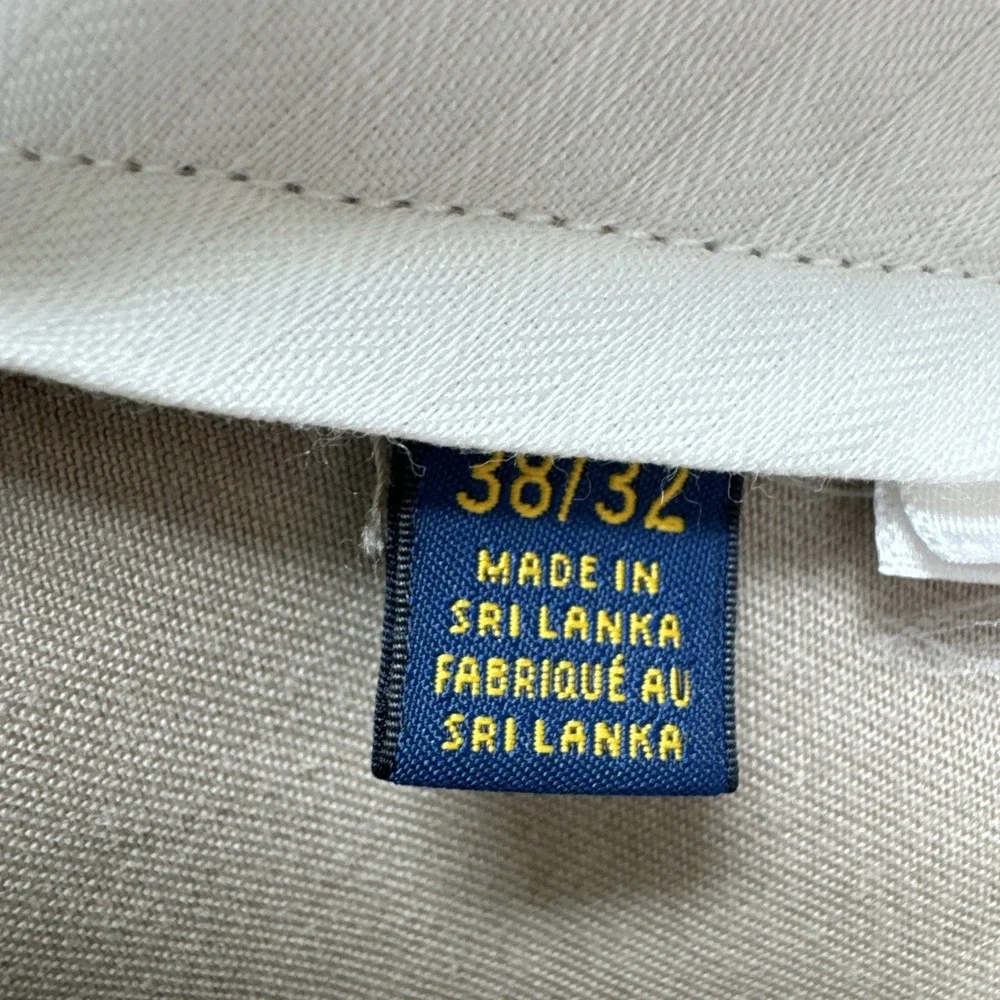 Polo Ralph Lauren Mens‎ Chino Trousers Khaki Tan Cotton Twill Pants 38x32